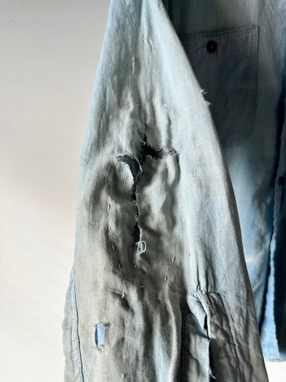 1950s thrashed and repaired compass chambray (23x30)