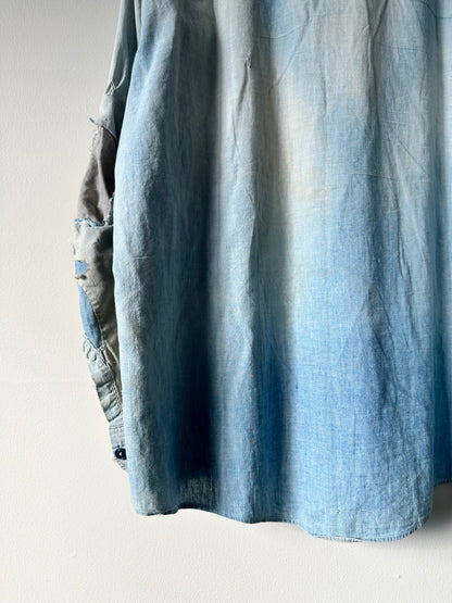 1950s thrashed and repaired compass chambray (23x30)