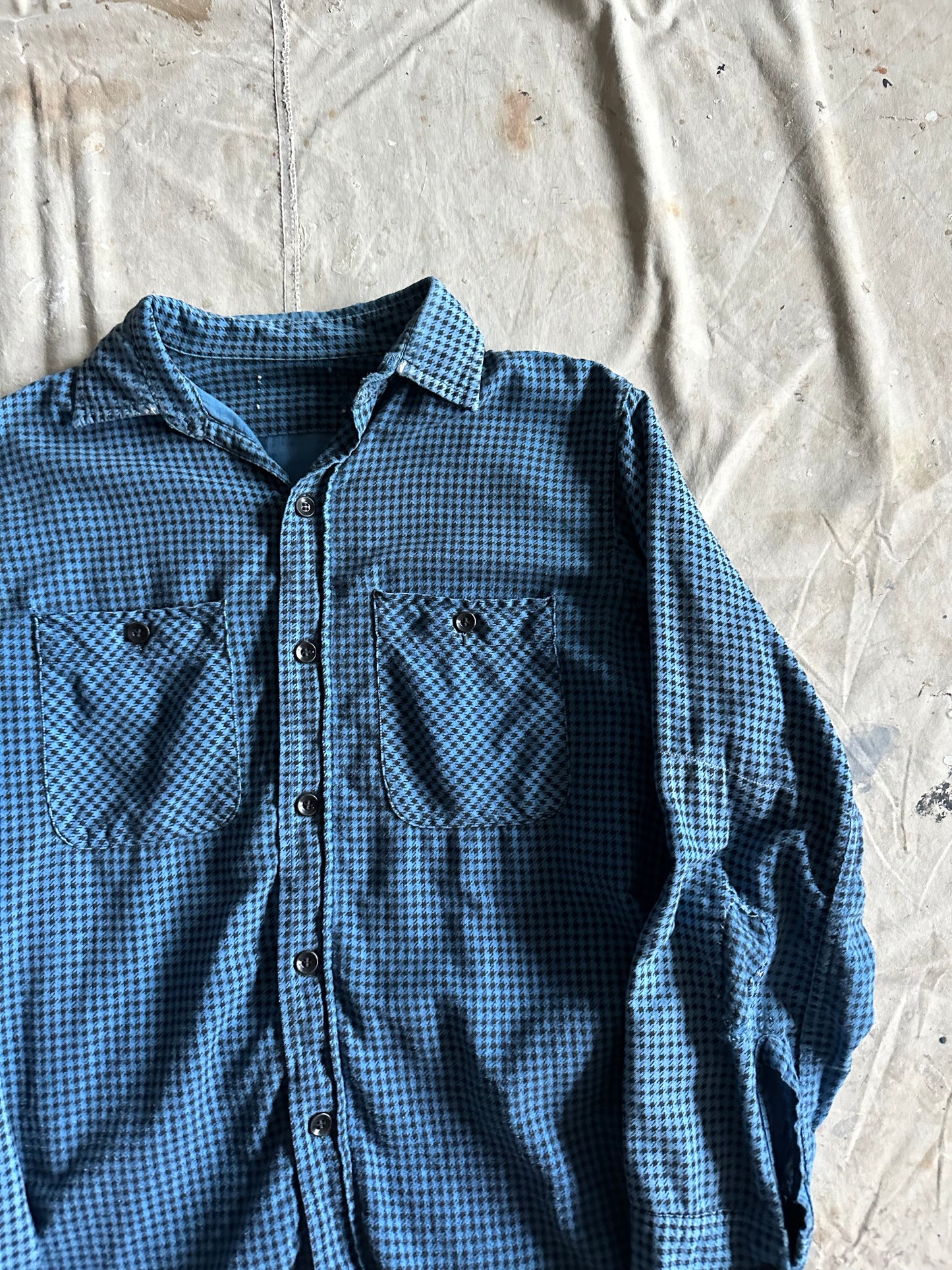 1960s houndstooth cotton button up (20x27)