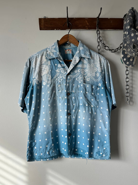 1940s thrashed and repaired hawaiian button up (22x26)