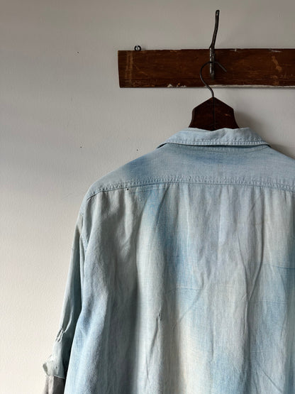 1950s thrashed and repaired compass chambray (23x30)