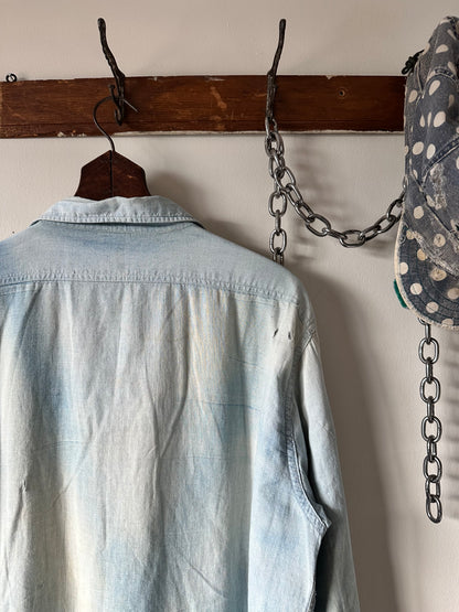 1950s thrashed and repaired compass chambray (23x30)