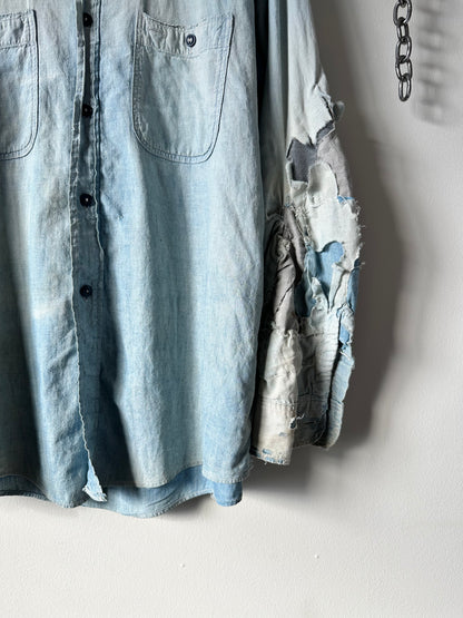 1950s thrashed and repaired compass chambray (23x30)