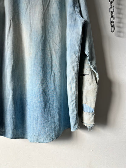 1950s thrashed and repaired compass chambray (23x30)