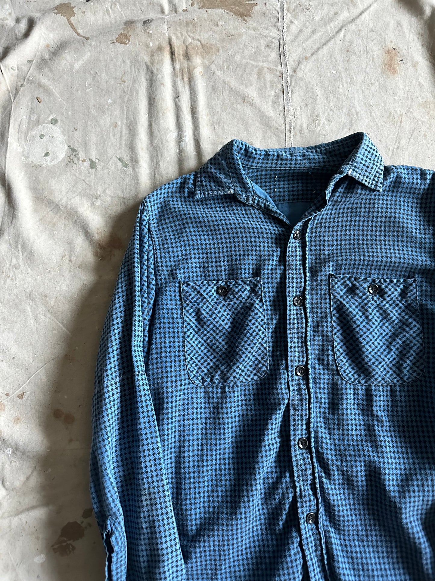 1960s houndstooth cotton button up (20x27)