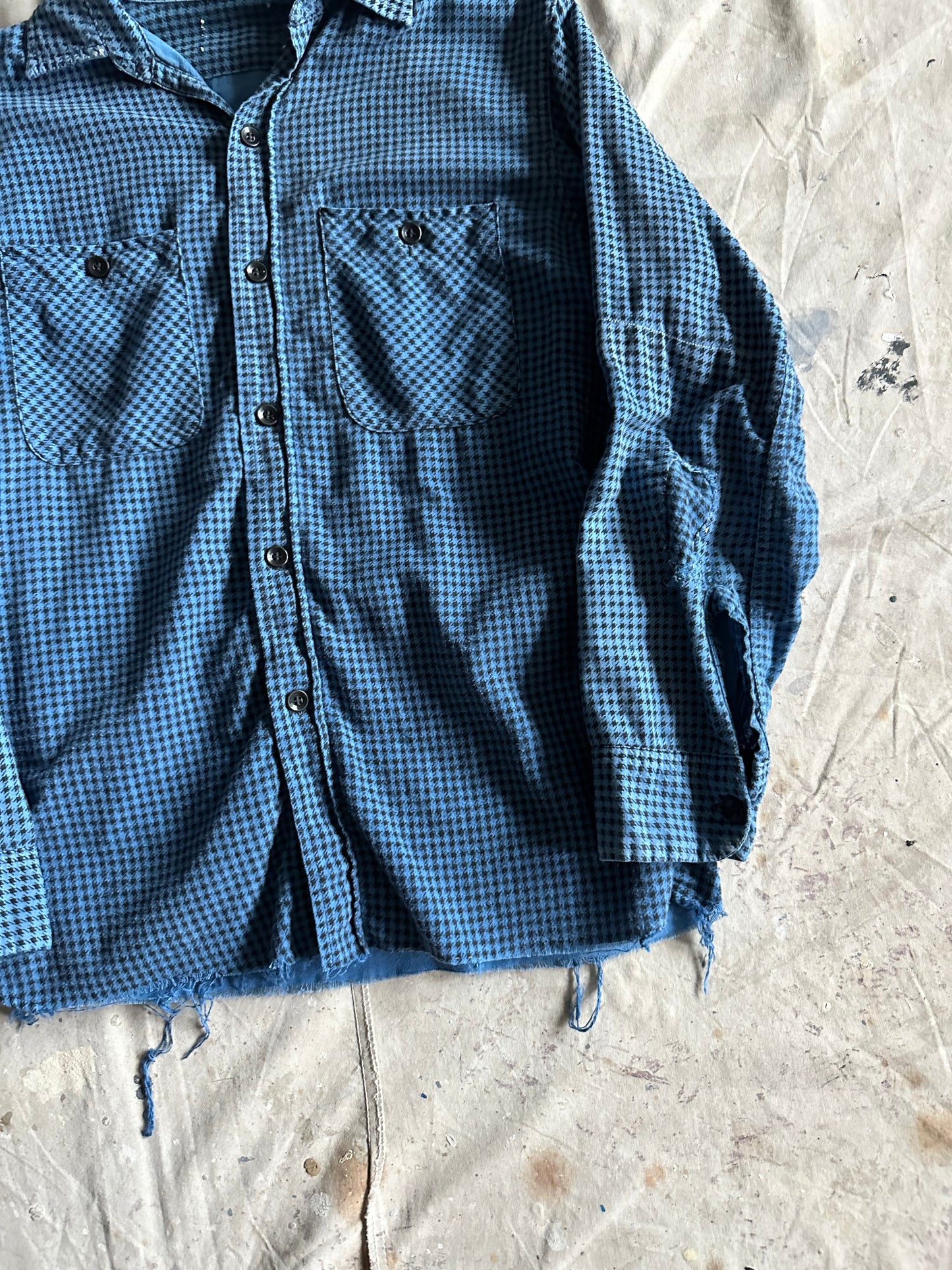 1960s houndstooth cotton button up (20x27)